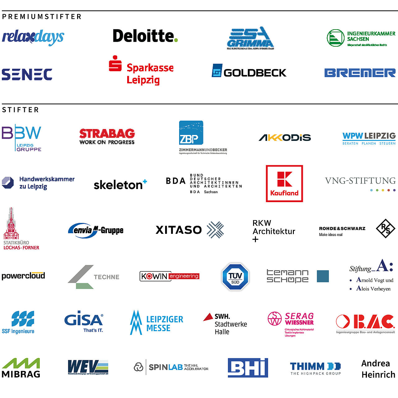 41 Logos von Organisationen, die das Deutschlandstipendium unterstützen