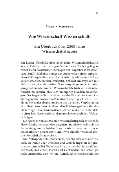 Buchartikel: Wie Wissenschaft Wissen schafft