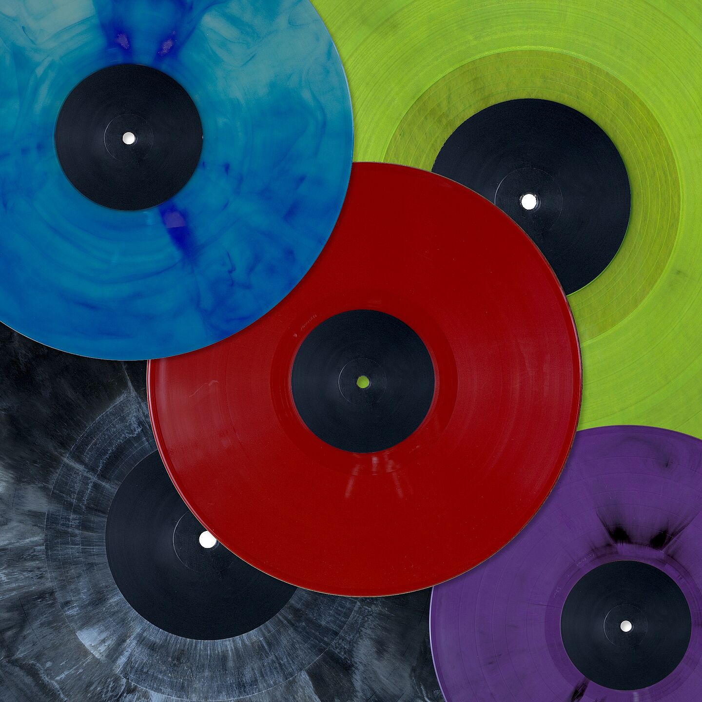 bunte Vinyl-Schallplatten