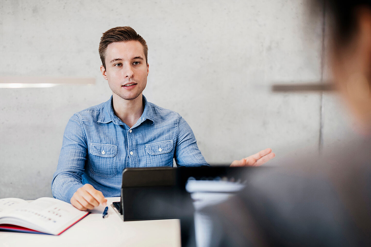 Student sitting at a desk