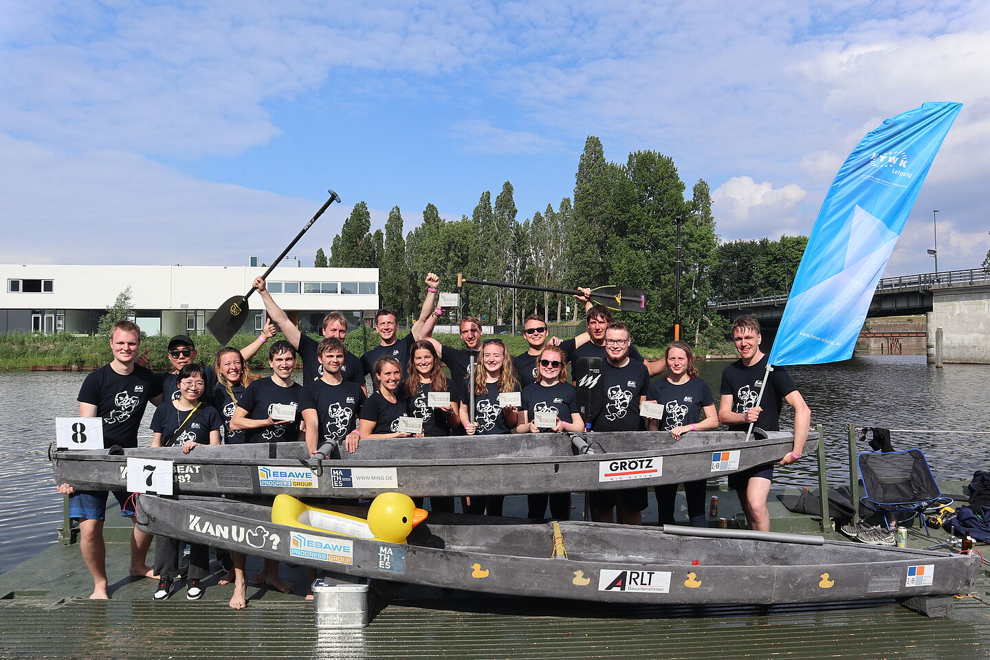 Das erfolgreiche BetonkanuTeam der HTWK Leipzig in s'Hertogenbosch.