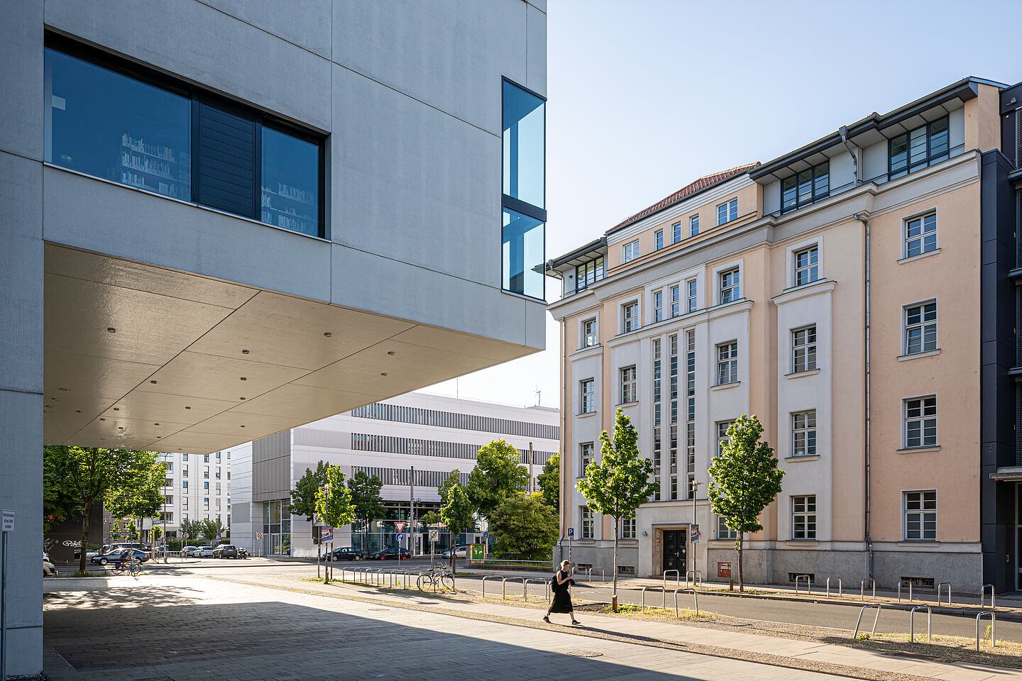 Three buildings from the main campus