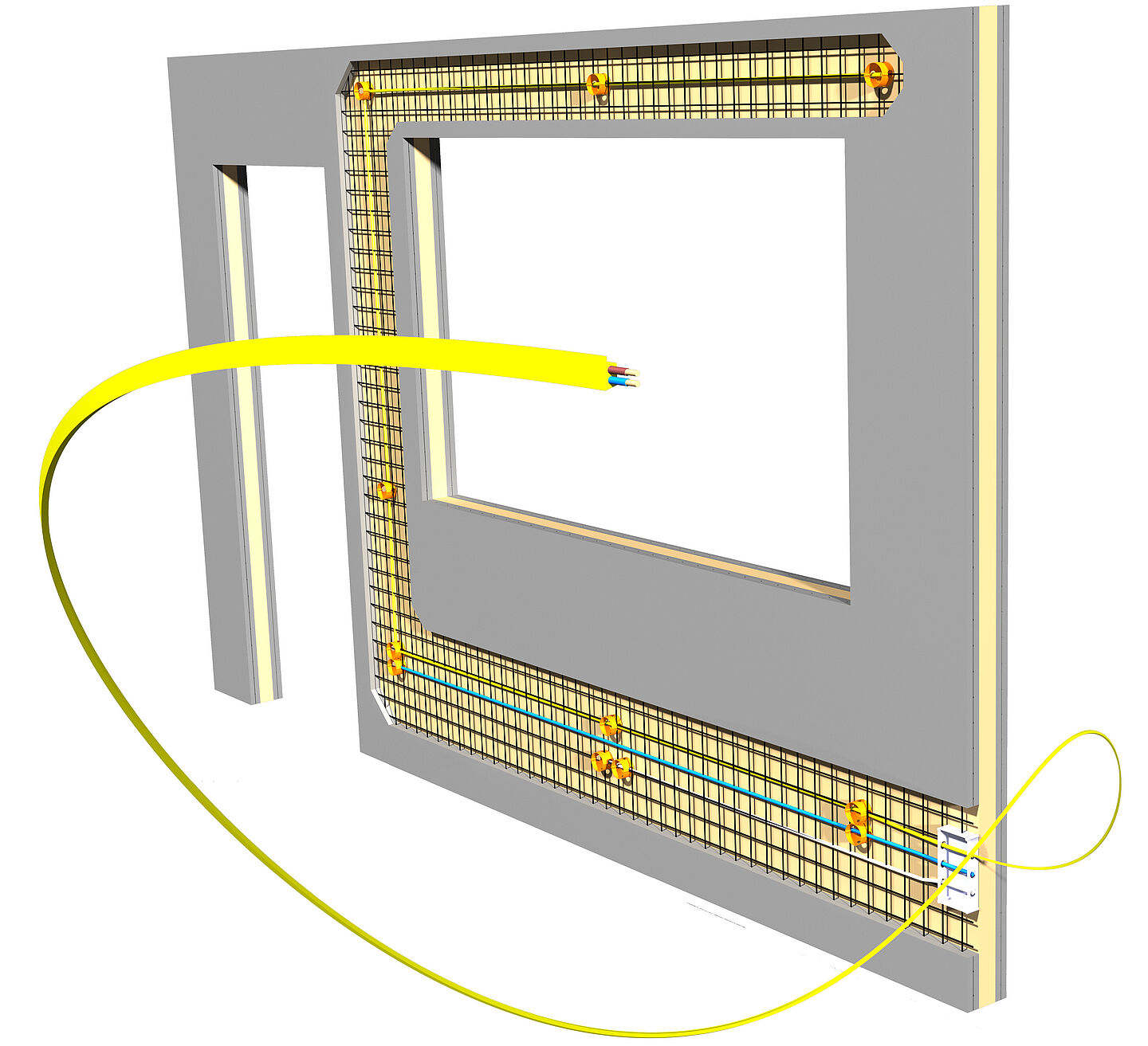 In den neuen Forschungsprojekten der HTWK Leipzig entstehen exemplarisch Fertigteile aus Carbonbeton, wie hier für ein Büro-Wandelement mit integrierter Elektroinstallation