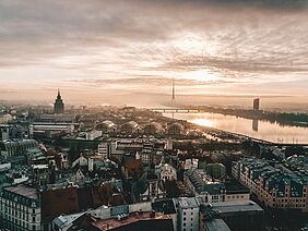 Blick von oben auf Riga
